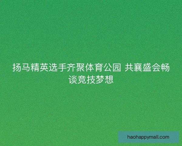 扬马精英选手齐聚体育公园 共襄盛会畅谈竞技梦想